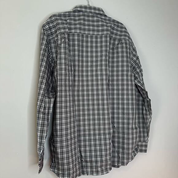 Artefact Long Sleeve Button Up Shirt Gray Plaid Cotton NWOT Size 2XL - Picture 5 of 9